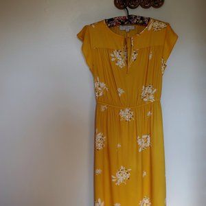 Flutter Sleeve Midi in Goldenrod